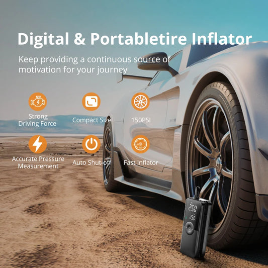 Compresor Auto Portabil CARSUN – Digital Fără Fir.
